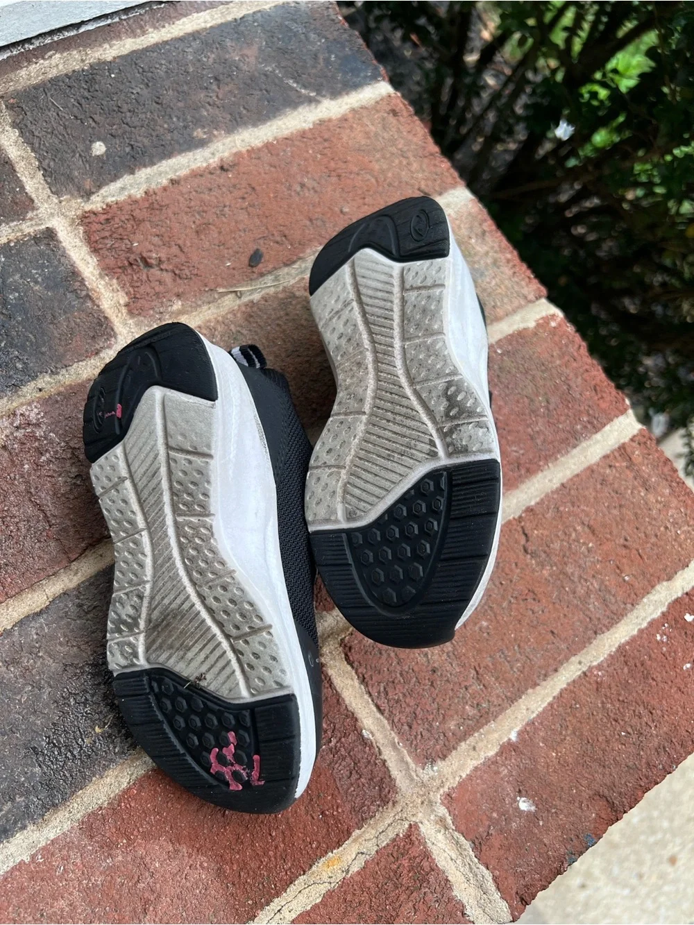 Kids Black Athletic Sneakers with Hook-and-Loop Strap